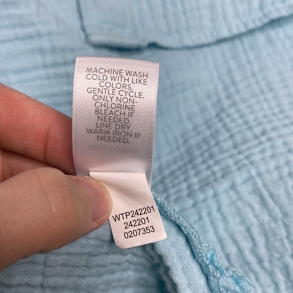 J. Jill Light Baby Blue Cotton Long Sleeve Button Up Shirt Size Large - Picture 5 of 5